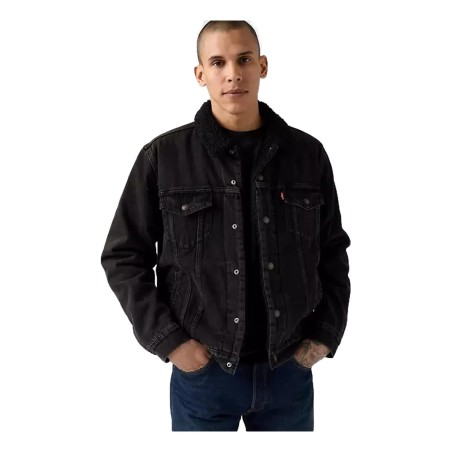 Levi's TYPE 3 SHERPA TRUCKER Giubbotto Di Jeans Uomo Black