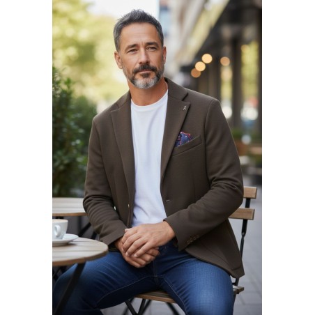 GC LUXURY FIRENZE Giacca Mono Petto Con Tasconi Uomo Marrone