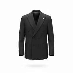 GC LUXURY TRIESTE Giacca Doppio Petto Doppio Spacco Con Tasconi Nero