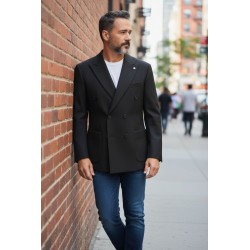 GC LUXURY TRIESTE Giacca Doppio Petto Doppio Spacco Con Tasconi Nero 2