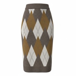 GC Wear 3295 Gonna Lunga Donna In Maglia Taupe