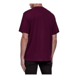 Calvin Klein 253G T-Shirt Uomo Girocollo Con Logo Frontale Viola 2