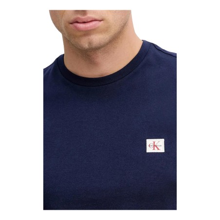 Calvin Klein 272G T-Shirt Uomo M/M Girocollo Con Logo Laterale Blu
