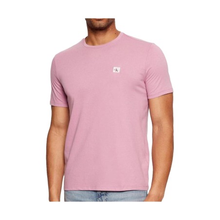 Calvin Klein 272G T-Shirt Uomo M/M Girocollo Con Logo Laterale Rosa