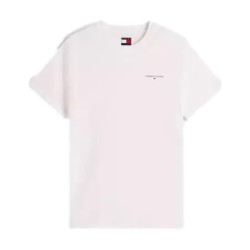 Tommy Jeans 21780 T-Shirt Uomo M/M Girocollo Con Logo Laterale Bianco