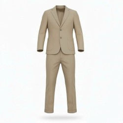 GC LUXURY VENEZIA Abito Uomo Giacca Mono Petto Con Tasconi e Pantalone Sartoriale Slim Beige