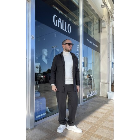 GC LUXURY TOKYO Completo Casual Camicione Con Bottoni e Pantalone Uomo Antracite