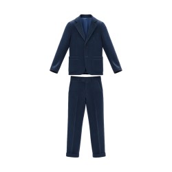 GC LUXURY VIENNA Abito In Velluto Uomo Giacca Mono petto e Pantalone Blu 2