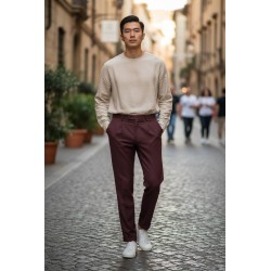 GC LUXURY PORTOFINO Pantalone Uomo Casual Bordeaux
