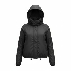 LINDA'S FW3448 Giubbotto Donna Corto Con Cappuccio Nero 