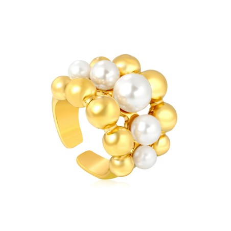 GC Jewels Anello Over con Perle e Perline Oro