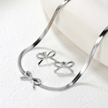 GC Jewels Set Orecchini e Collana con Fiocco Argento