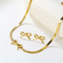 GC Jewels Set Orecchini e Collana con Fiocco Oro