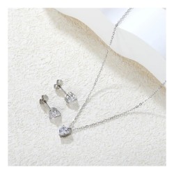 GC Jewels Set Orecchini e Pendente con Punti Luce Cuore