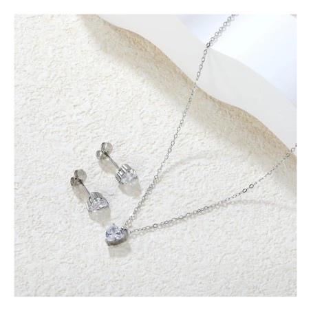 GC Jewels Set Orecchini e Pendente con Punti Luce Cuore