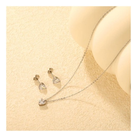 GC Jewels Set Orecchini e Pendente con Punti Luce Cuore