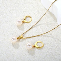 GC Jewels Set Orecchini e Pendente Oro con Perle