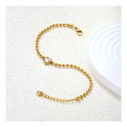 GC Jewels Bracciale a Catena con Perline e Zircone Cuore 2
