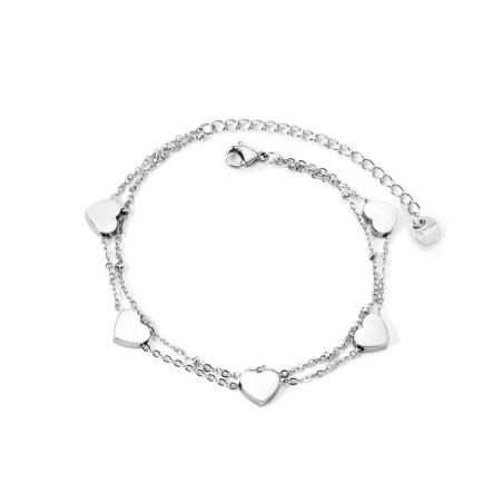 GC Jewels Bracciale con Ciondoli a Cuore Argento