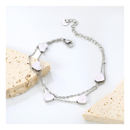 GC Jewels Bracciale con Ciondoli a Cuore Argento