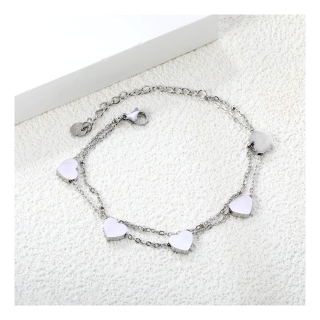 GC Jewels Bracciale con Ciondoli a Cuore Argento