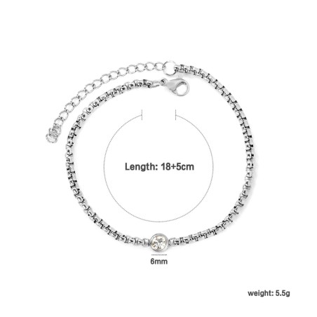 GC Jewels Bracciale con Zircone Acciaio