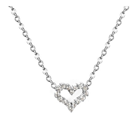 GC Jewels Collana Acciaio con Pendente Cuore e Zirconi