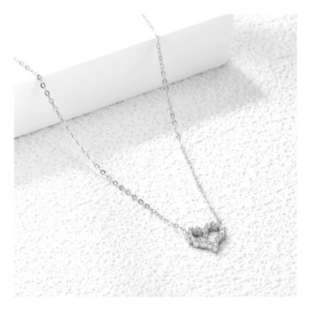GC Jewels Collana Acciaio con Pendente Cuore e Zirconi
