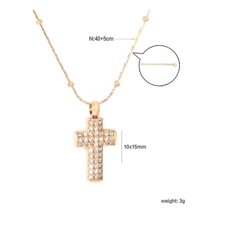 GC Jewels Collana con Ciondolo a Croce con Zirconi