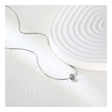 GC Jewels Collana Punto Luce con Ciondolo Zircone Bianco 