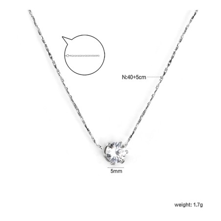 GC Jewels Collana Punto Luce con Ciondolo Zircone Bianco 