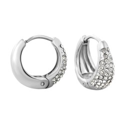 GC Jewels Orecchini a Cerchio con Pietre Argento