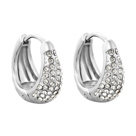 GC Jewels Orecchini a Cerchio con Pietre Argento