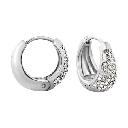 GC Jewels Orecchini a Cerchio con Pietre Argento