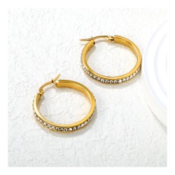 GC Jewels Orecchini a Cerchio Oro Diametro 20 mm con Brillantini 2
