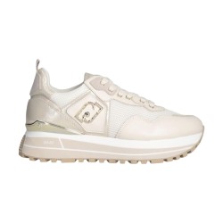 LIU JO MAXI WONDER 01 Sneakers Donna Stringate con Logo Laterale Platform Ivory