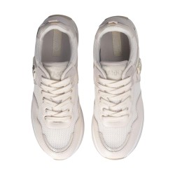 LIU JO MAXI WONDER 01 Sneakers Donna Stringate con Logo Laterale Platform Ivory 2