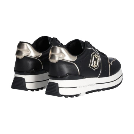 LIU JO MAXI WONDER 85 Sneakers Donna Stringate con Logo Laterale Platform Black