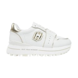 LIU JO MAXI WONDER 85 Sneakers Donna Stringate con Logo Laterale Platform White