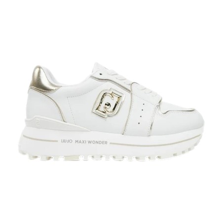 LIU JO MAXI WONDER 85 Sneakers Donna Stringate con Logo Laterale Platform White