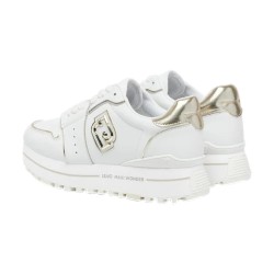 LIU JO MAXI WONDER 85 Sneakers Donna Stringate con Logo Laterale Platform White 2