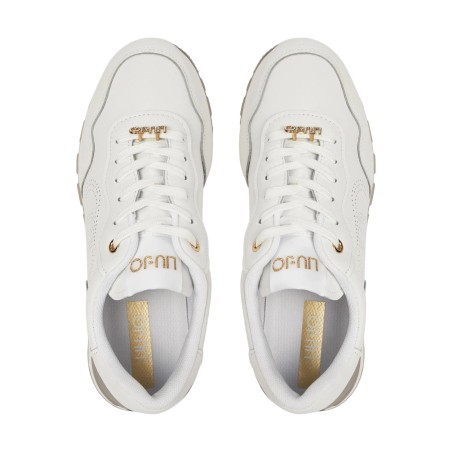 LIU JO AMAZING 20 Sneakers Donna Stringate Logo Perforato Laterale Platform White