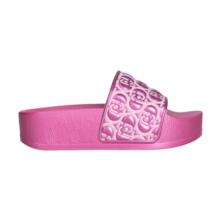 LIU JO MYKONOS 01 Ciabatta Donna a Fascia Platform Metallic Pink