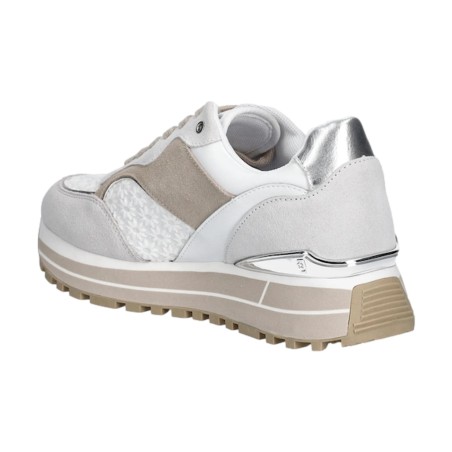 LIU JO MAXI WONDER 73 Sneakers Donna Stringate con Logo Laterale Platform Bianco