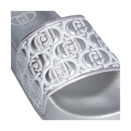 LIU JO MYKONOS 01 Ciabatta Donna a Fascia Platform Metallic Silver