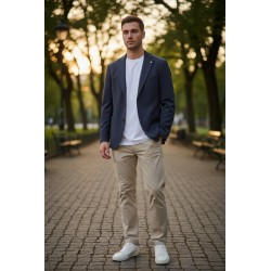 GC LUXURY FIRENZE Giacca Mono Petto Con Tasconi Uomo Blu 2