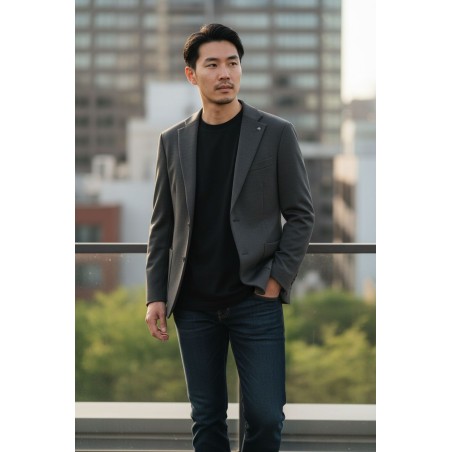 GC LUXURY FIRENZE Giacca Mono Petto Con Tasconi Uomo Antracite
