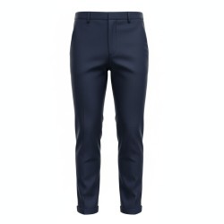 GC LUXURY MILANO Pantalone Sartoriale Uomo Tasca America Slim Fit Tessuto Punto Milano Blu
