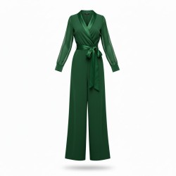 BLUGAYA' 11025 Tuta Donna con Manica Velata e Pantalone a Palazzo Verde