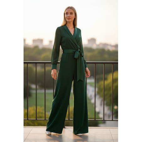 BLUGAYA' 11025 Tuta Donna con Manica Velata e Pantalone a Palazzo Verde